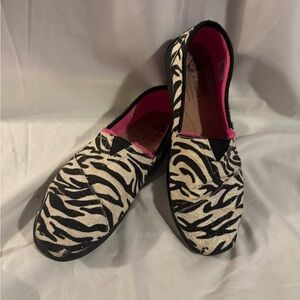 Bobs Zebra Print Slip-On Shoes